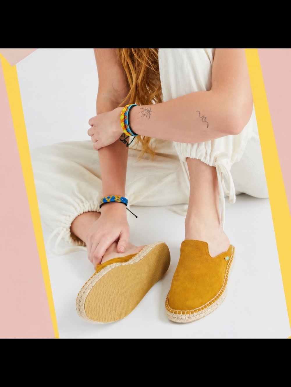Ubunto Life Lamu Suede Mule In Mustard Yellow Size 7W